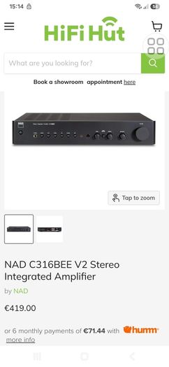 Current Model NAD C316BEE V2 Stereo Integrated Amplifier As New pristine