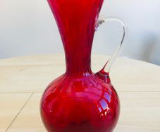 Large Vintage Cranberry Glass Jug