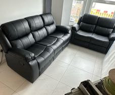 Black leather Reclining Sofas sets