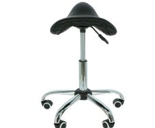 Ergonomic saddle stool chair - height adjustable - 360 degrees rotatable - Barber stool - Black