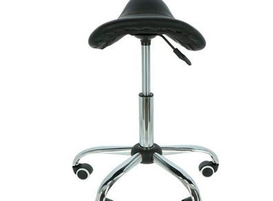 Ergonomic saddle stool chair - height adjustable - 360 degrees rotatable - Barber stool - Black