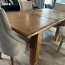 Dining table (extendable) with four velvet dining chairs Image 2