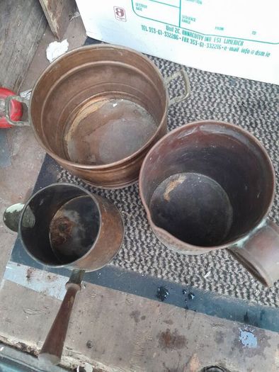 vintage copper pots