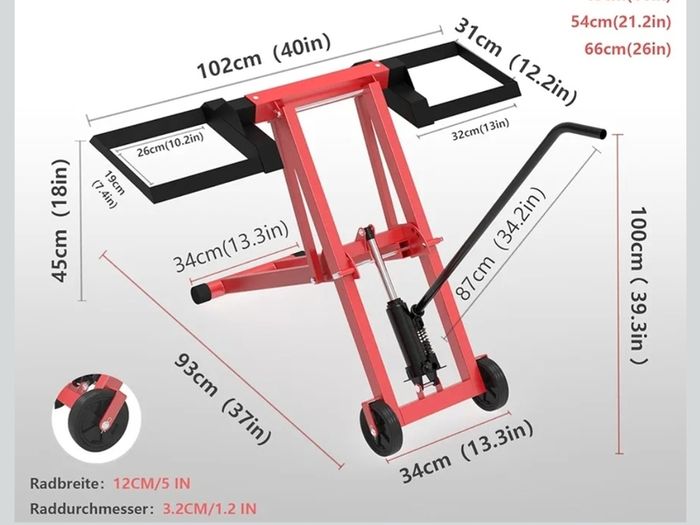 New. Hydrulic lawnmower jack lift 227kg load capacity (Free Delivery)