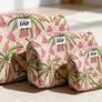 Brand New 3-Piece Hand-Block Print Quilted Cosmetic Bag Set, Nesting Travel Pouches, Cotton Toiletry Organiser Image 4