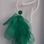 Green Pearl Cluster Stud Glass Inlay Extravagant Chiffon Petal Tassel Earrings Image 2