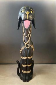 Hand carved wooden animal statue 85 cm