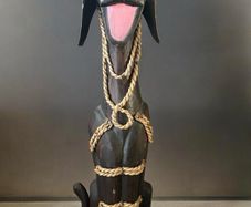 Hand carved wooden animal statue 85 cm