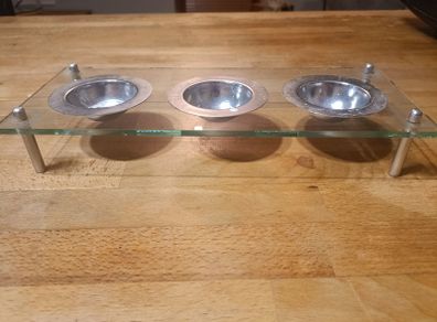(Move out sell-see my other low priced ads) Glass & Metal Tea Light Candle Holder