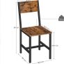 _Set of 2 Industrial Style Dining Chairs Metal Frame Dining Room Living Room Kitchen Vintage Brown-Black Image 4
