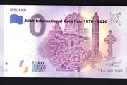 2020 Ireland 0 Euro Banknote For Irelands Most Beloved Sites (Cliffs of Mother, Blarney Castle, Giant's Causeway, Round Tower and Celtic Cross) Overprinted for Irish International Coin Fair 1970 2020