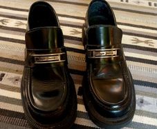Men Pepe Jeans London Black leather loafers mocassins uk 8 eur 42