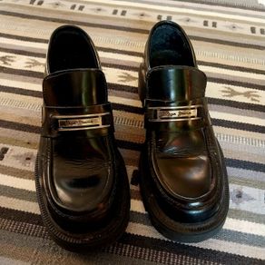 Men Pepe Jeans London Black leather loafers mocassins uk 8 eur 42