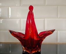 Collectors .. beautiful colour glass basket .. Murano