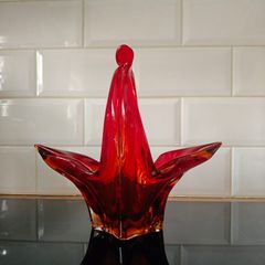 Collectors .. beautiful colour glass basket .. Murano