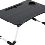 Laptop Bed Table Lap Standing Desk for Bed and Sofa Breakfast Bed Tray Laptop Lap Desk Folding Coffee Tray Notebook Stand Reading Holder for Couch Floor Kids(60 x 40 cm) (Black) Image 3