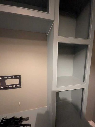 Large custom-built fitted media wall / TV unit in very good used condition.