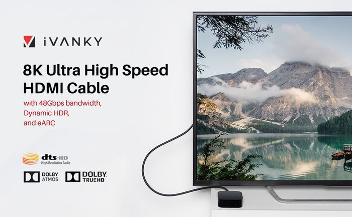 iVanky 2M HDMI 2.1 UHD/3D 8K (7680x4320@60Hz) 48Gbps Zinc Alloy Luxury (Limited Edition) Model Nylon Braided/Gold-Plated Cable (Brand New/Warranty)