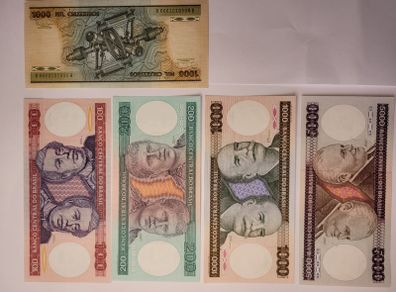 Brazil 100-5000 Cruzeiros 1981-86 5 Notes