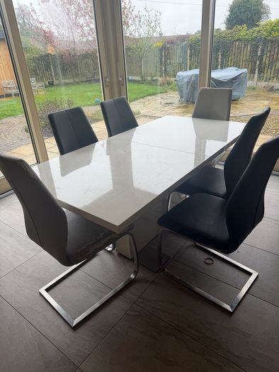 table, chairs and bar stools