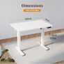 Electric Standing Desk, Adjustable Height Stand up Desk, 100x60 cm Image 8