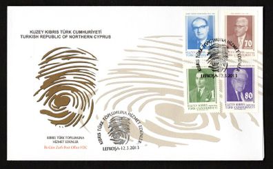 2013 Cyprus People who Served the Turkish Cypriot Community Commemorative Stamp First Day Cover (FDC)