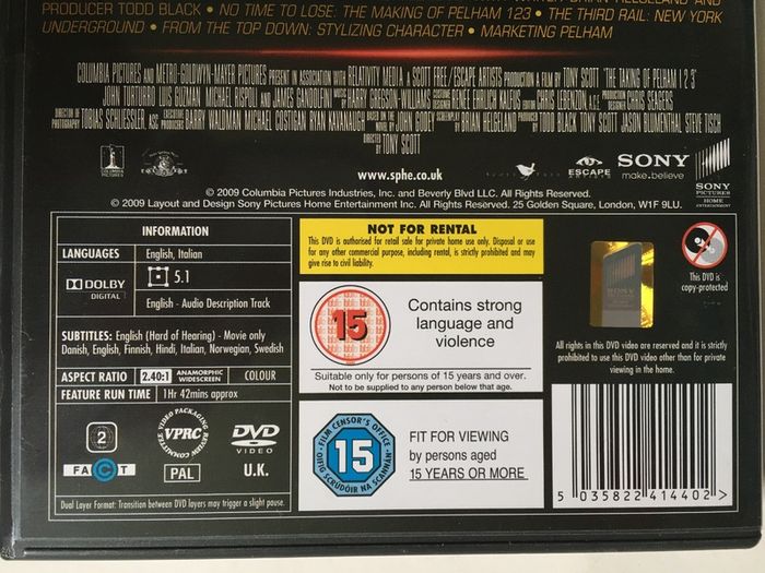 The Taking Of Pelham 123 (Tony Scott Film) [2009] Denzel Washington, John Travolta, John Turturro, Luis Guzman & James Gandolfini [Movie DVD]