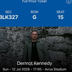 2 x Dermot Kennedy tickets for Sunday 12th July