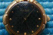 Pulsar Quartz Ladies Watch Black Gold tone Band - New Battery