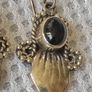 Vintage sterling silver onyx earrings Image 2