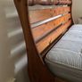 Pine king size sleigh bed with Respa mattress good condition Image 2