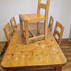 Kitchen table and 6 chairs.