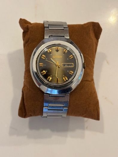 1970s Vintage Mechanical Automatic Day Date Citizen Tiger Eye Watch