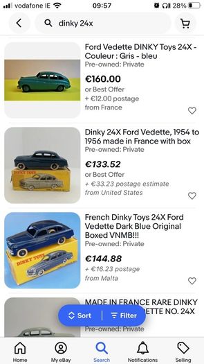 Dinky 24x. Made in France. Ford Vedette.