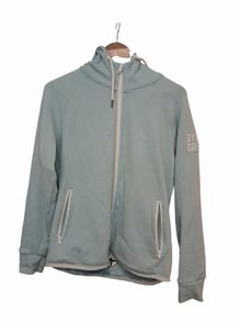 Gym + Coffee baby blue hooded zip-through jacket
