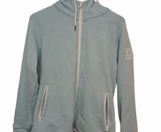 Gym + Coffee baby blue hooded zip-through jacket