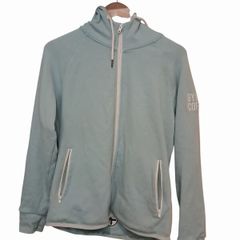 Gym + Coffee baby blue hooded zip-through jacket