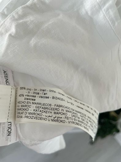 Zara women's white linen blouse