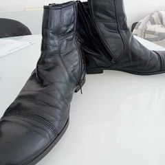 ZARA Boots Men Black Soft Leather Size UK 7 Very Good Condition