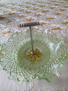 vintage glass bon bon or cake dish
