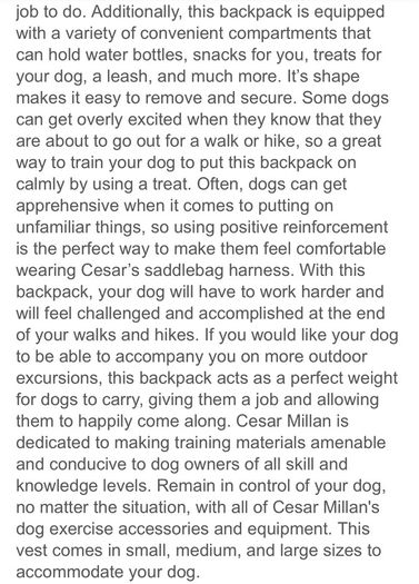 Dog Backpack