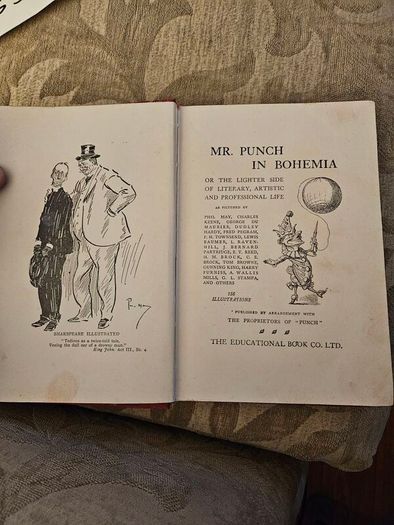 Mr Punch In Bohemia. 156 Illustrations First Edition 1920 Hardback In Fair Condition.  See Photos For Same.