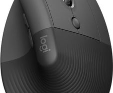Lift Vertical Ergonomic Mouse, Wireless, Bluetooth or Logi Bolt USB receiver, Quiet clicks, 4 buttons, compatible with Windows/macOS/iPadOS, Laptop, PC - Graphite