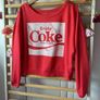 sweatshirt Coca Cola off shoulder red & white sweatshirt small Image 2