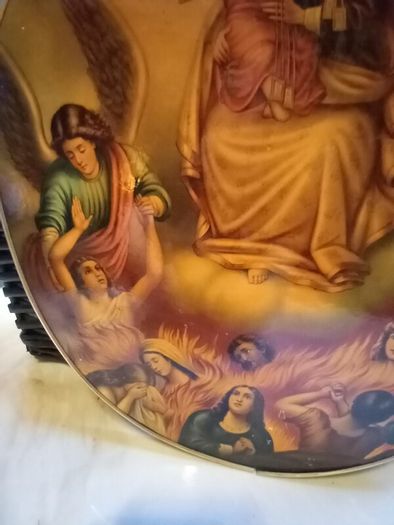 Oval vintage religious print, bought in Portugal, D18, post 8e