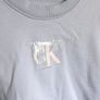 Calvin Klein Jeans cropped sweatshirt pale blue sequin logo size L EUR 40 42 UK 12 14 Image 5
