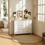 Chest of Drawers for Bedroom with 7 Drawers, Fabric Storage Drawer, Tall White Hallway Storage Unit Image 9