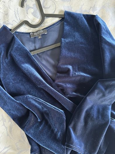 Folkster Loni full length midnight blue v-neck evening occasion Loni gown Size XS