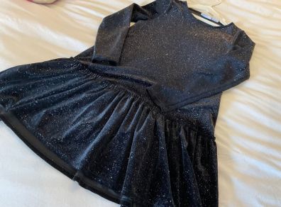 Gorgeous girls black drop waist sparkle dress from Mango 8 9