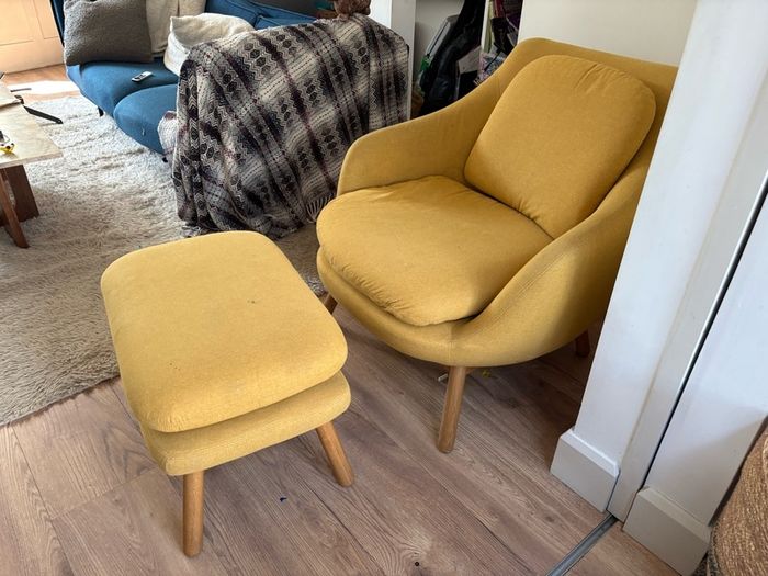 Armchair and ottoman